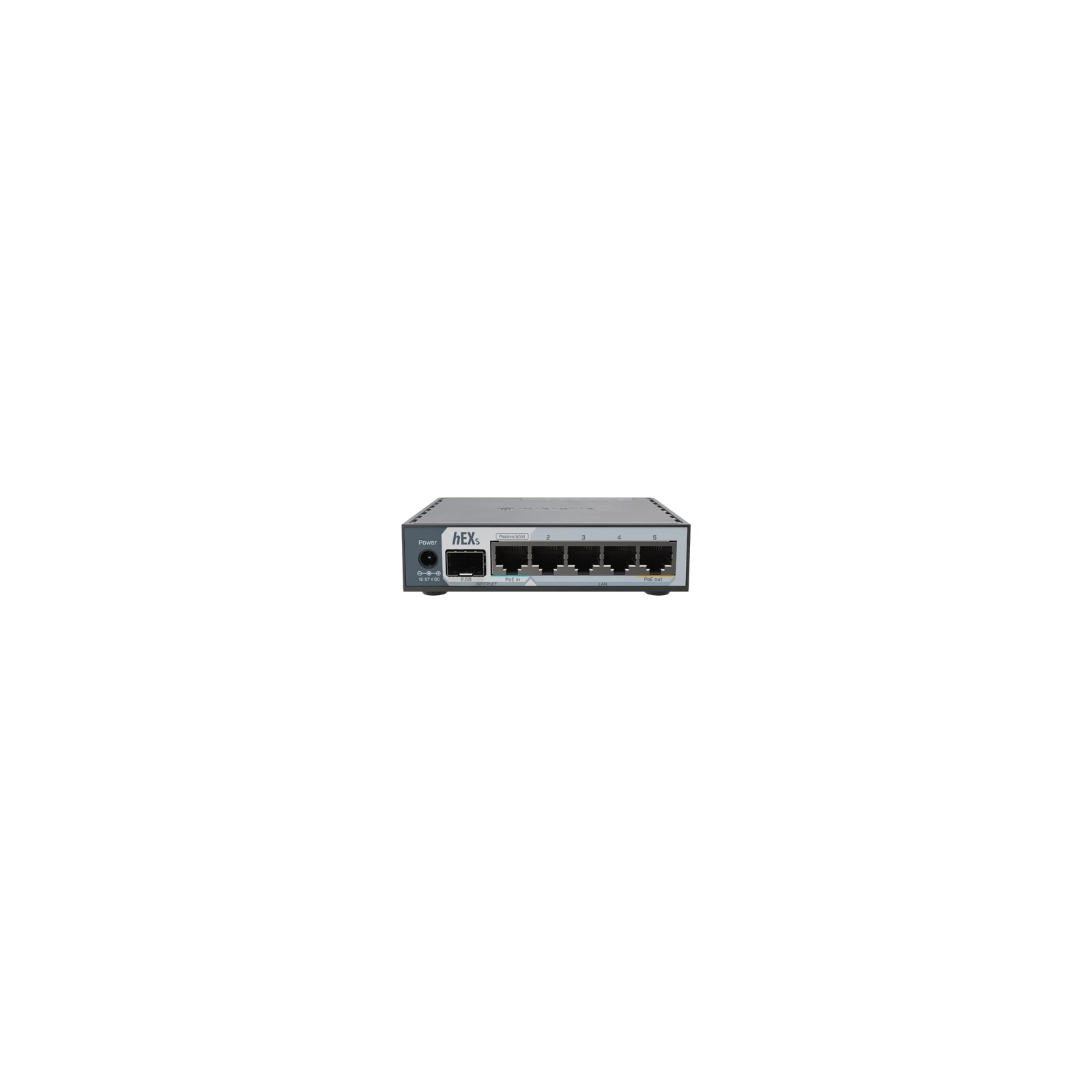 Router hEX, 5 porturi RJ45 Gigabit, 1 x SFP 2.5G, 1 x PoE Out, USB, PoE In - MikroTik E60iUGS