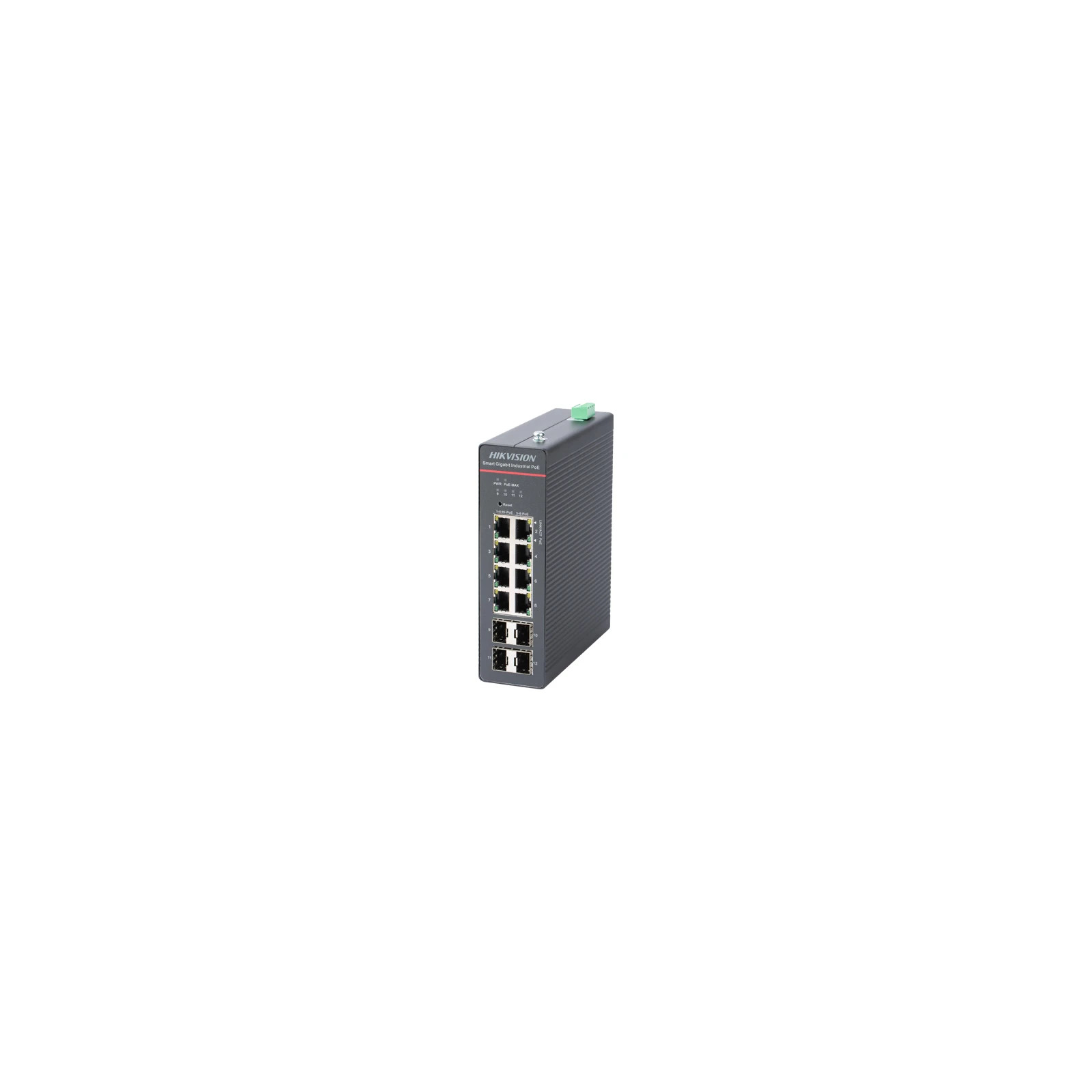 Switch 8 x RJ45 Gigabit PoE 802.3at/af/bt, 4 x SFP Gigabit, Smart Management, sina DIN - HIKVISION DS-3T1512HP-SI-8P4F