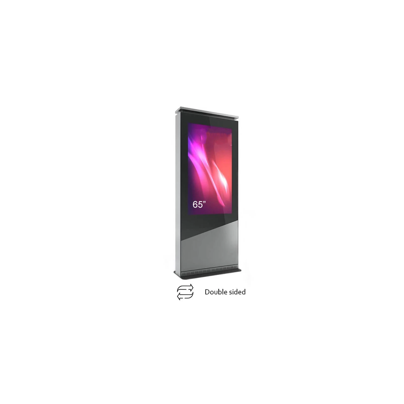 Totem de interior cu doua fete X01 ,X01V65N-SBB, pentru display 65'', sticla frontala securizata
