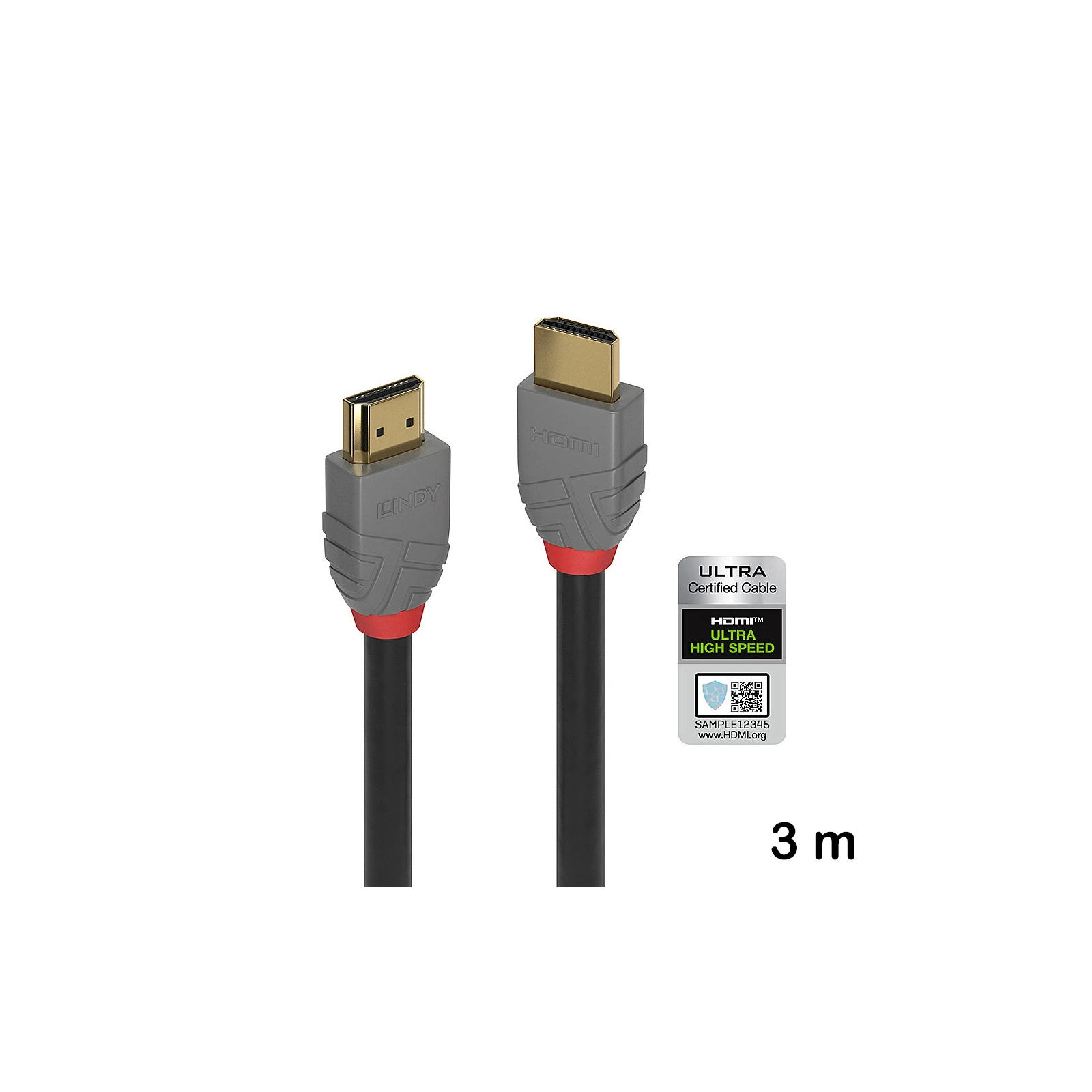 Cablu HDMI Ultra High Speed, 3 m, Lindy, Anthra Line 36954