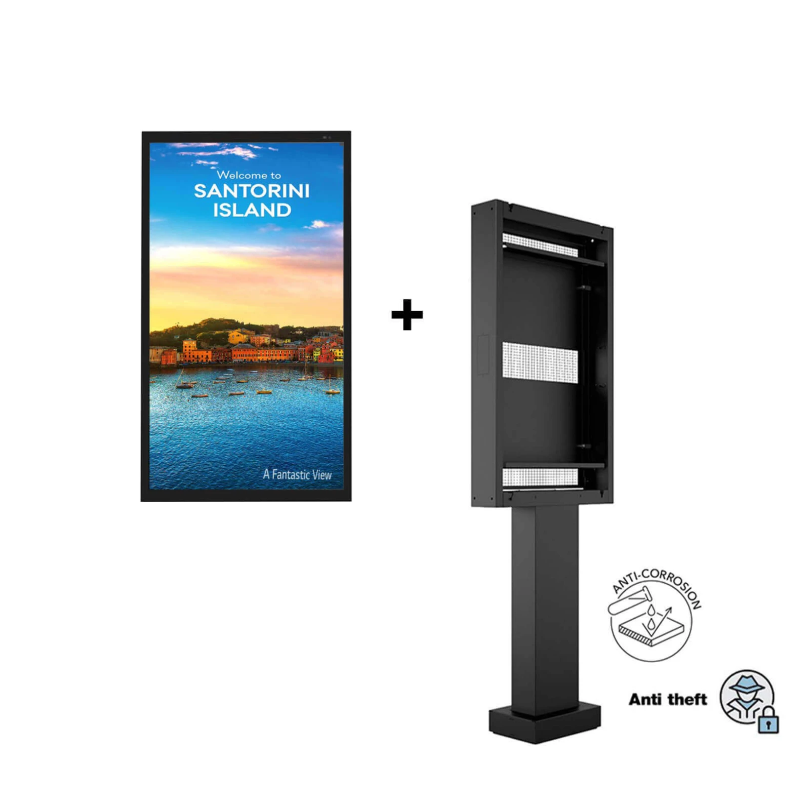Kiosk / Totem Outdoor 49'' - Pro Single Multibrackets MB-8101 si Outdoor Display LG 49XE4F-M.AEU FULL HD, 49", 4000nits