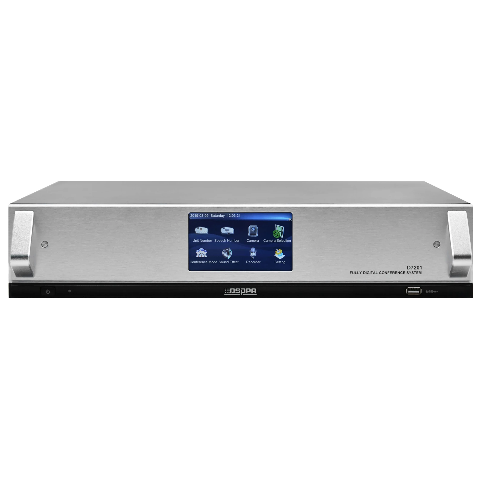 Controller Full Digital de Audioconferinta DSPPA D7201, cu ecran touch de 4.3", max.4096 microfoane, protocol Dante