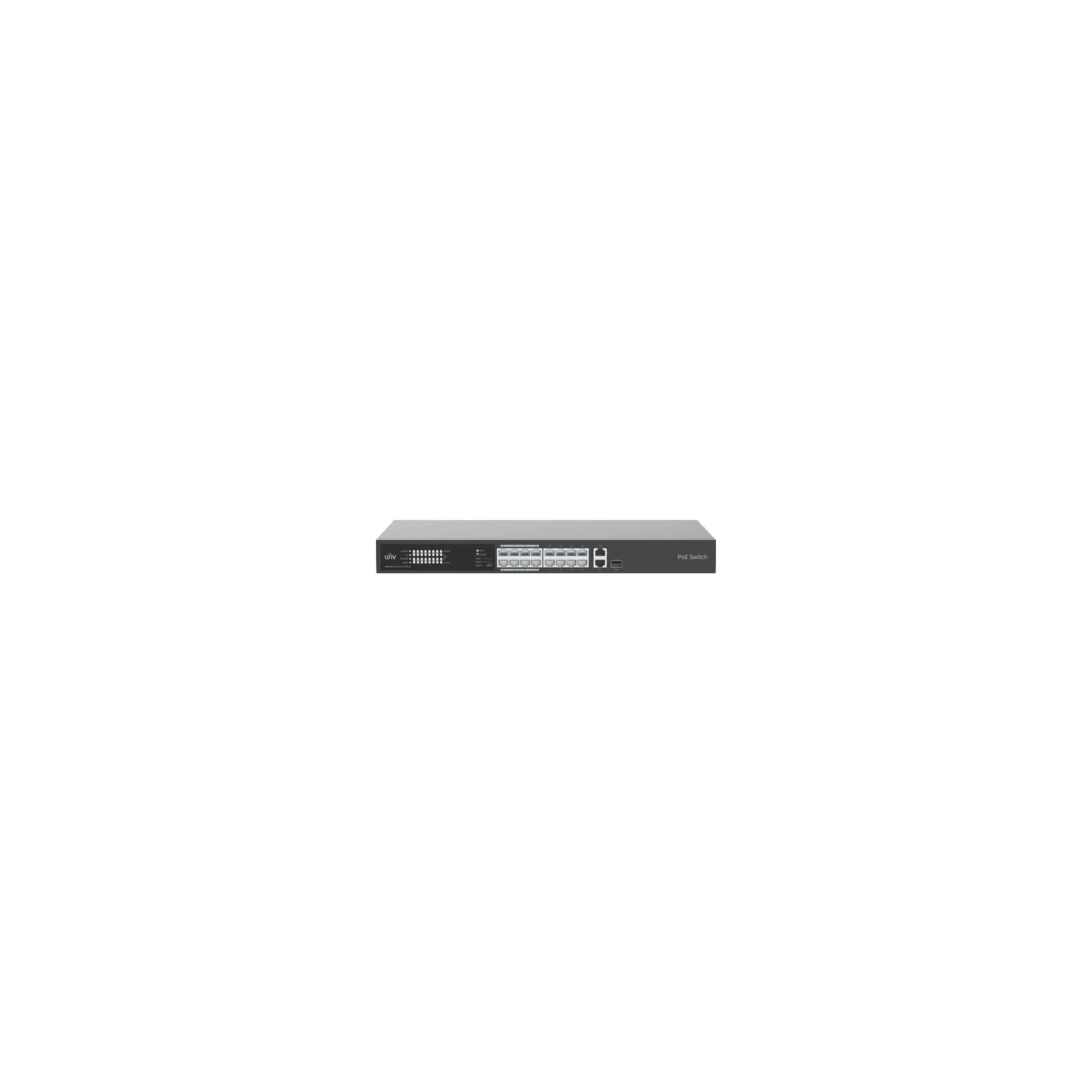 Switch 16 porturi PoE 100Mbps, uplink 2 x Gigabit RJ45 1 x SFP combo - UNV NSW2020-16T1GT1GC-POE-IN