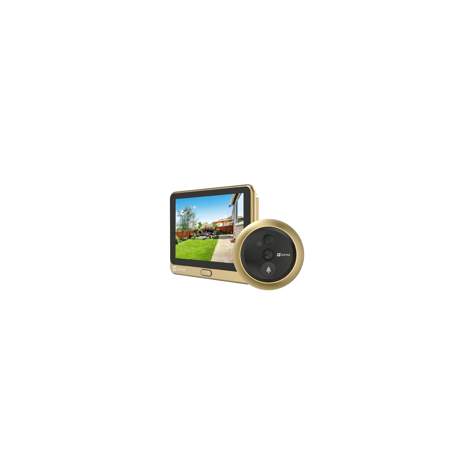 Vizor electronic smart, Wi-Fi, FullHD, monitor 4.3 inch, sonerie, acumulator 4600mAh, Auriu - EZVIZ CS-DP2C-Golden