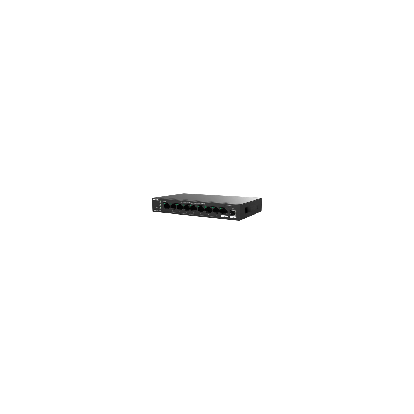 Switch 8 x RJ45 1G PoE, 1 x SFP 1G, 1 x RJ45 1G, 120W, Cloud Management - IP-COM G2210P-8-120W