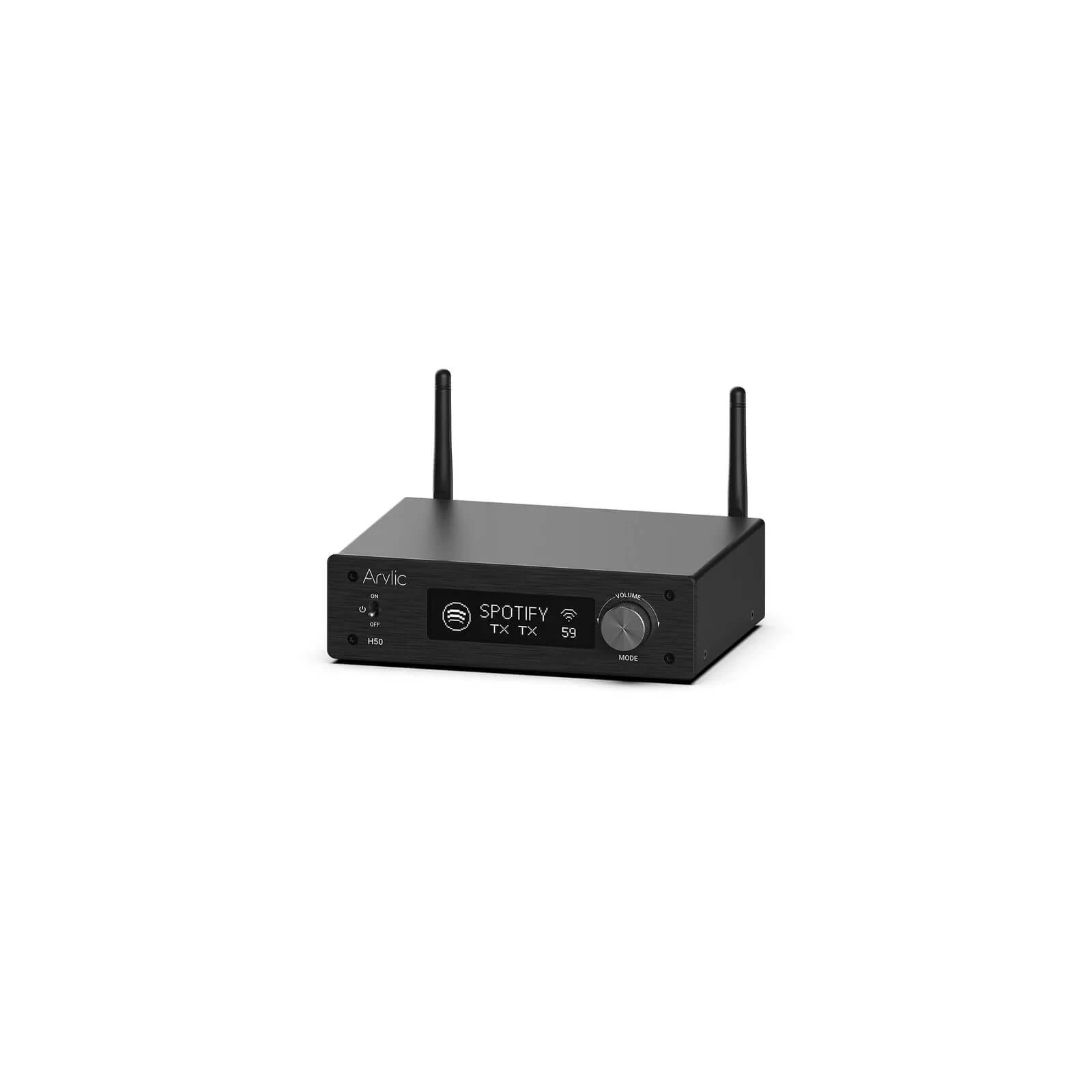 Streamer audio cu amplificare Arylic H50, 2x50W, Bluetooth, HDMI ARC, Airplay 2, Alexa, Spotify si Tidal Connect