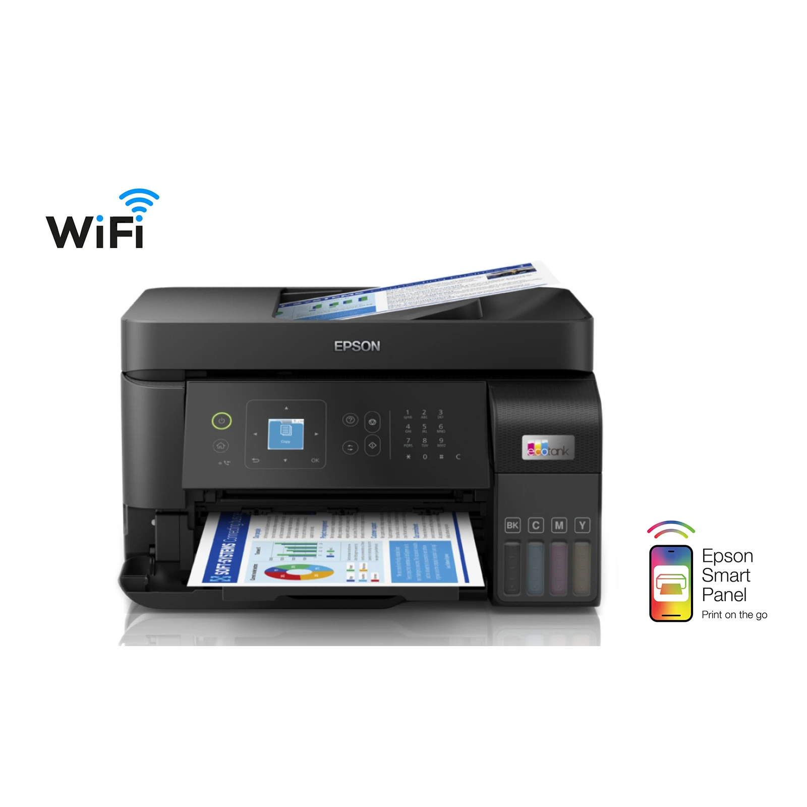 Multifuncționala color jet de cerneala, Epson EcoTank L5590, 33ppm, A4, AFD, WiFi & WiFi Direct, Fax