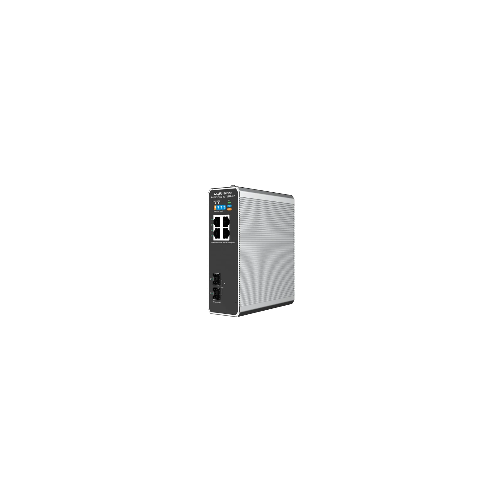 Switch industrial 3 x RJ45 1G PoE+, 1 x RJ45 1G Hi-PoE, 2 x SFP 1G, Cloud Management - Ruijie Reyee RG-NIS2100-4GT2SFP-HP