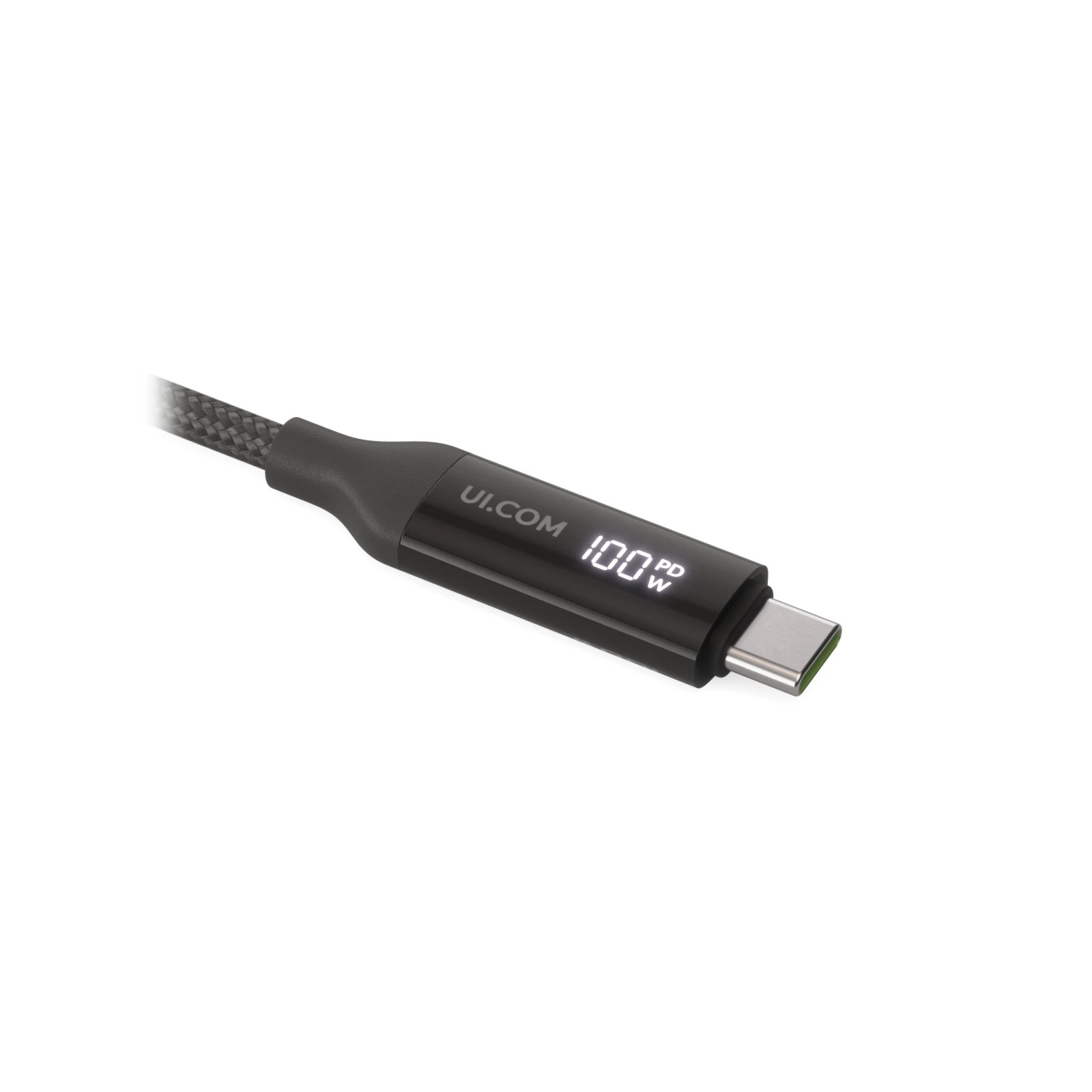 "Braided power and data cable with a dou
