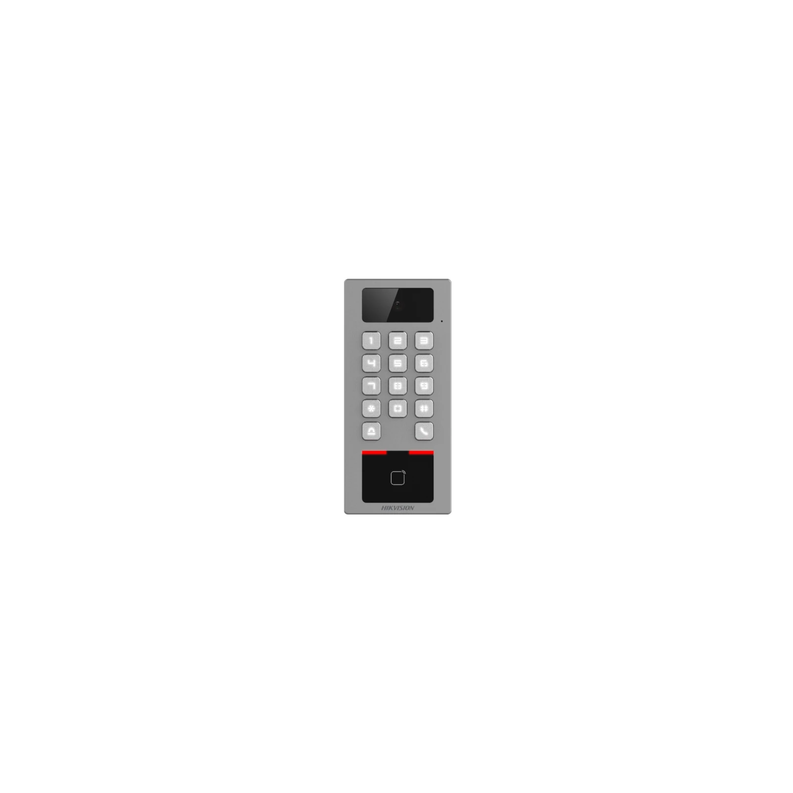 Terminal control acces si interfon cu tastatura si cititor card, rezolutie 2MP, Wi-Fi, RS485, Alarma - HIKVISION DS-K1T502DBWX-C
