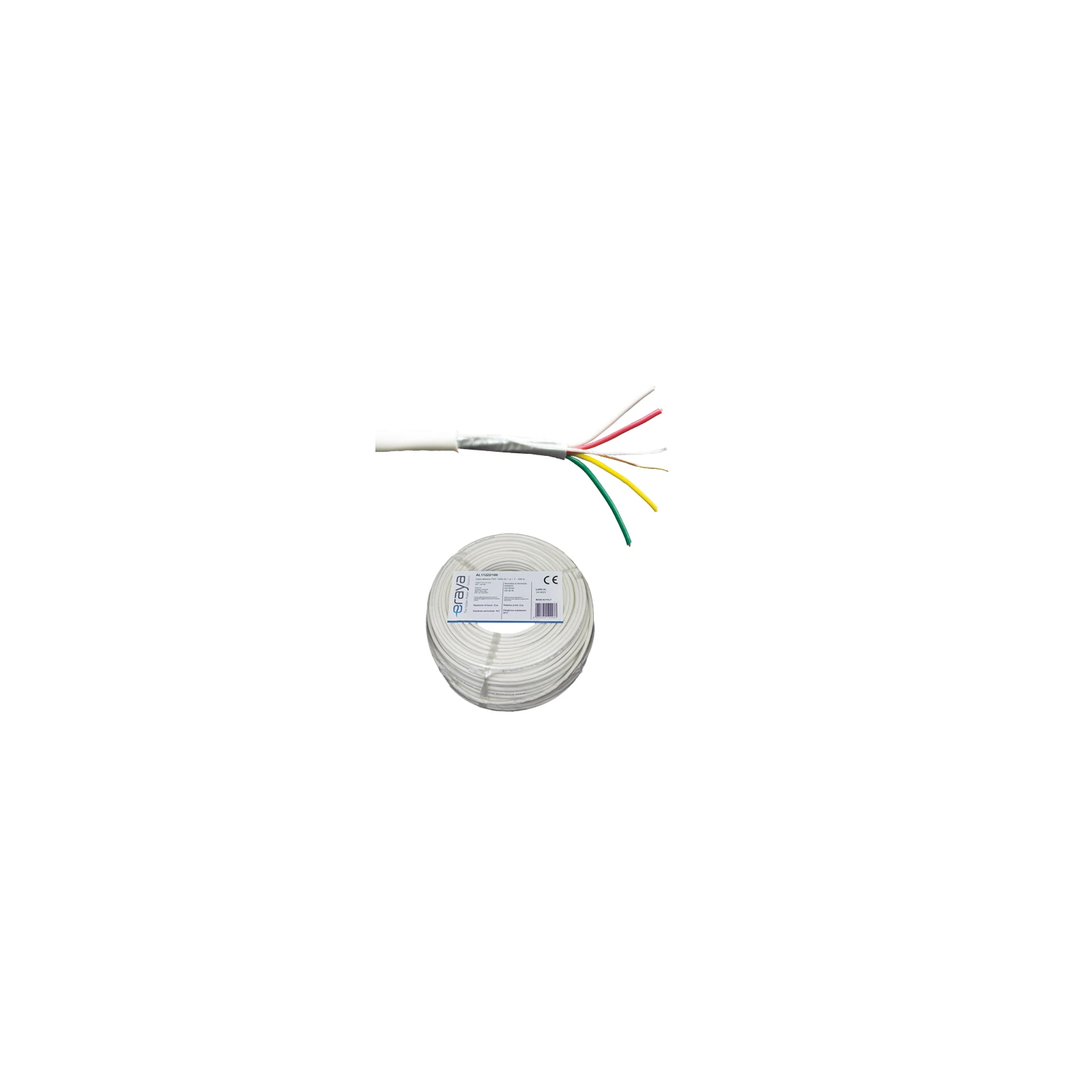 Cablu de alarma 4 fire ecranate, cupru integral, 100m - eRaya AL10422-100