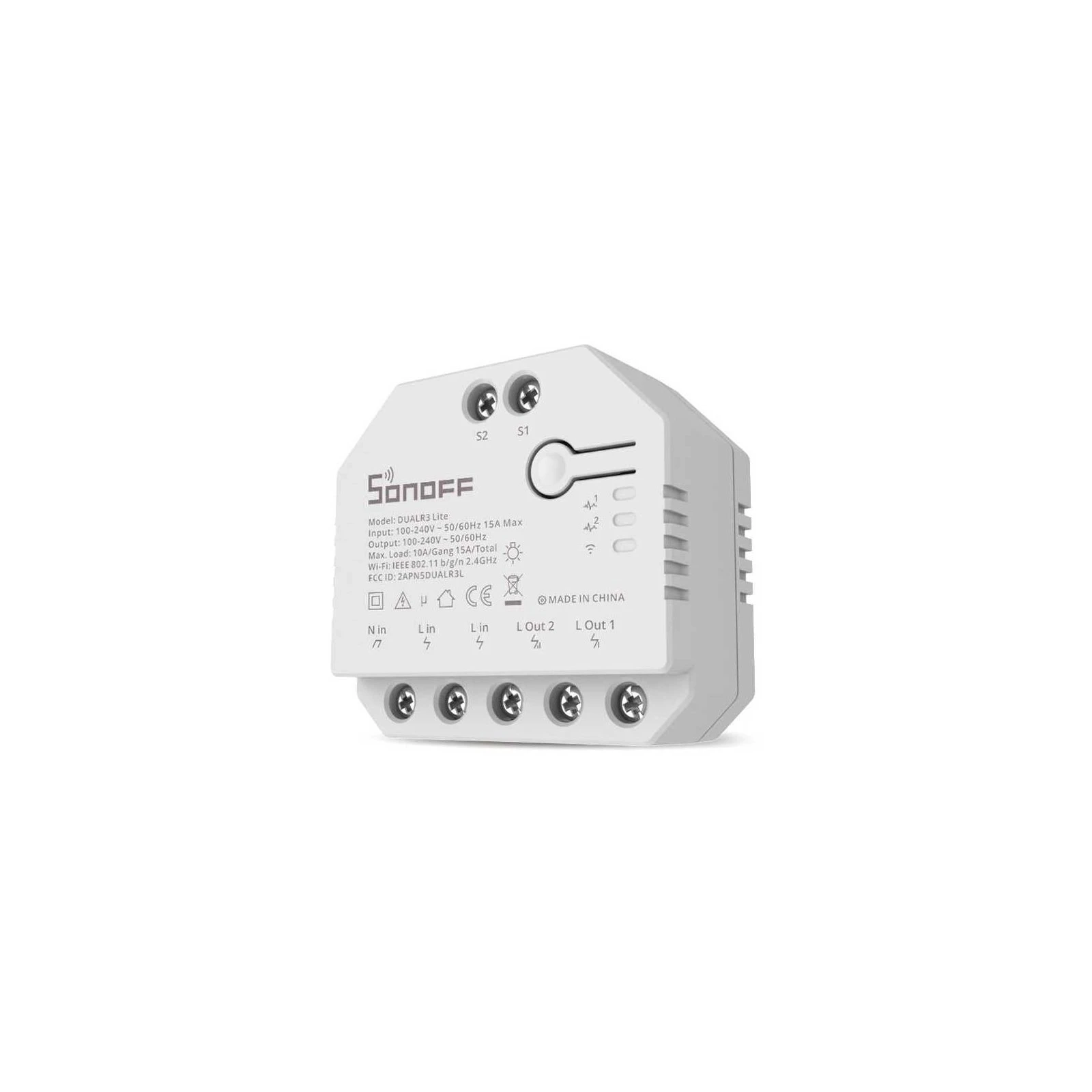 Releu inteligent Sonoff Dual R3 Lite, wireless, 2 canale, ab DUALR3 Lite