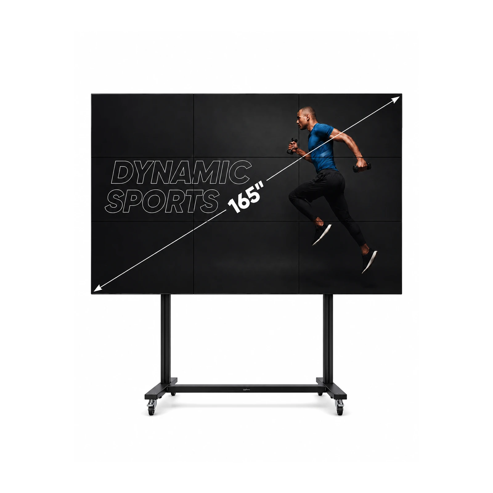 Solutie VideoWall cu baza mobila Vogel's 3x3, 9 x Display-uri SMART Signage LG 55VL5PJ - Bezel 3.5mm edge to edge