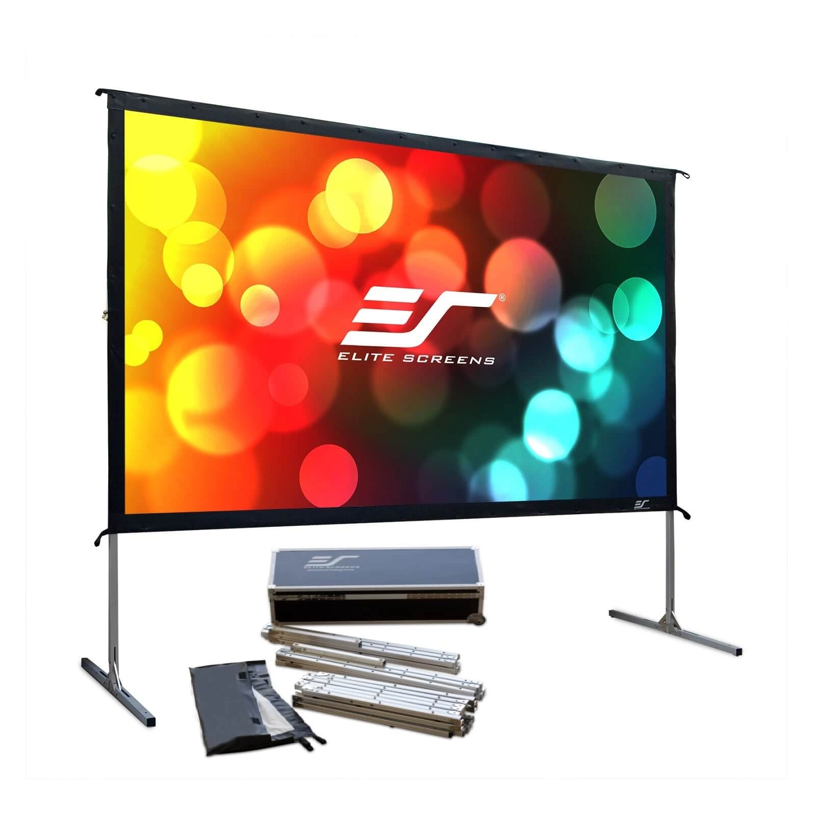 Ecran proiectie portabil, de podea, 442 x 249 cm, EliteScreens QuickStand Fast Fold Pro Q200H1, Format 16:9