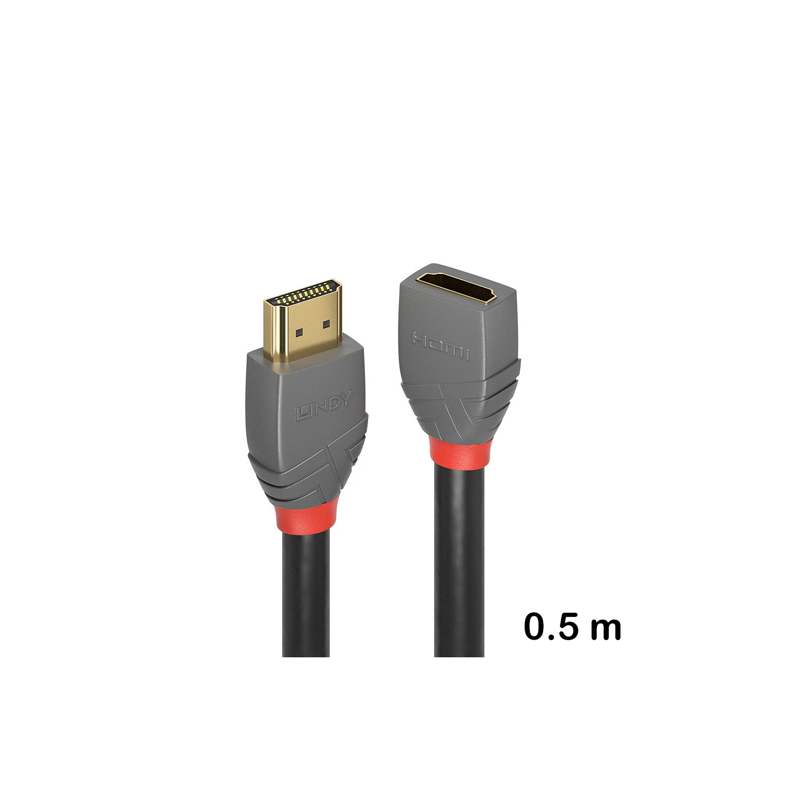 Cablu de extensie HDMI de mare viteză, 0.5 m, Lindy, Anthra Line 36475