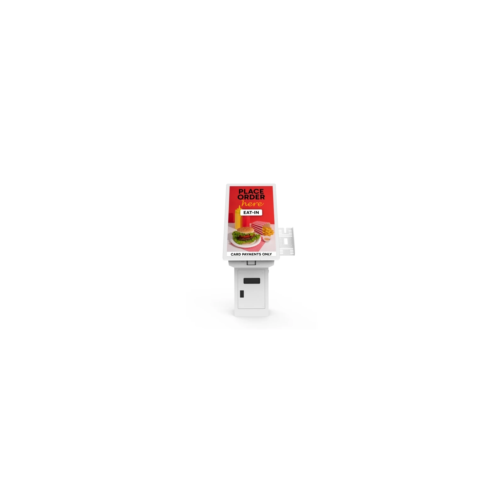 Kiosk Profesional Self-Service 22" Alsee, alb, cu montare pe perete, PC integrat, imprimanta EPSON TM-T20III integrata,