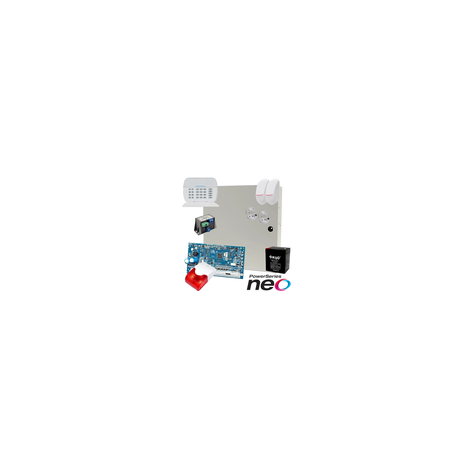 Kit alarma la efractie DSC NEO cu sirena interioara KIT2016INT
