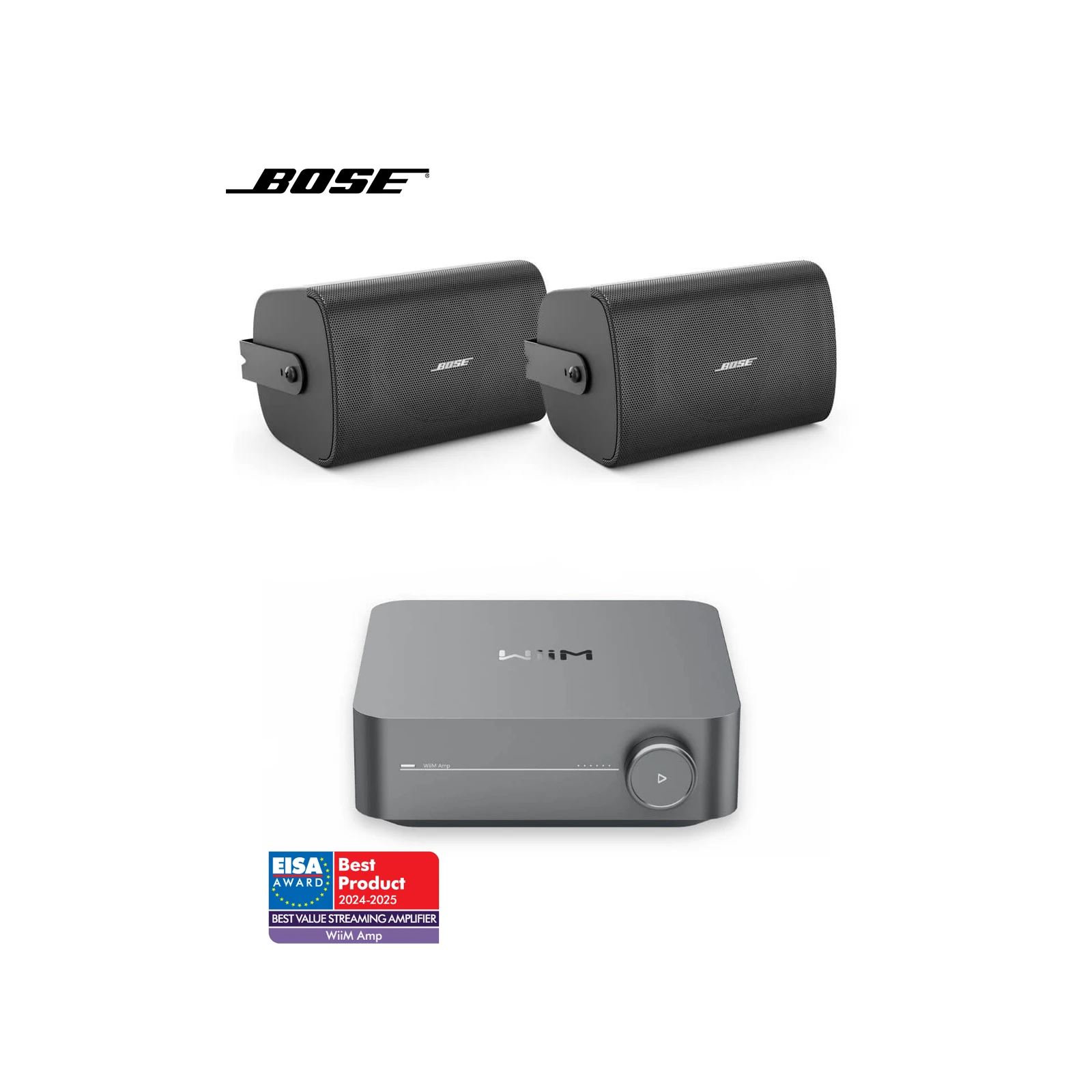 Pachet sonorizare Terasa cu WiiM AMP si 1 pereche BOSE FS4SE Negru, WiFi Streaming, Internet Radio, Bluetooth - TG26