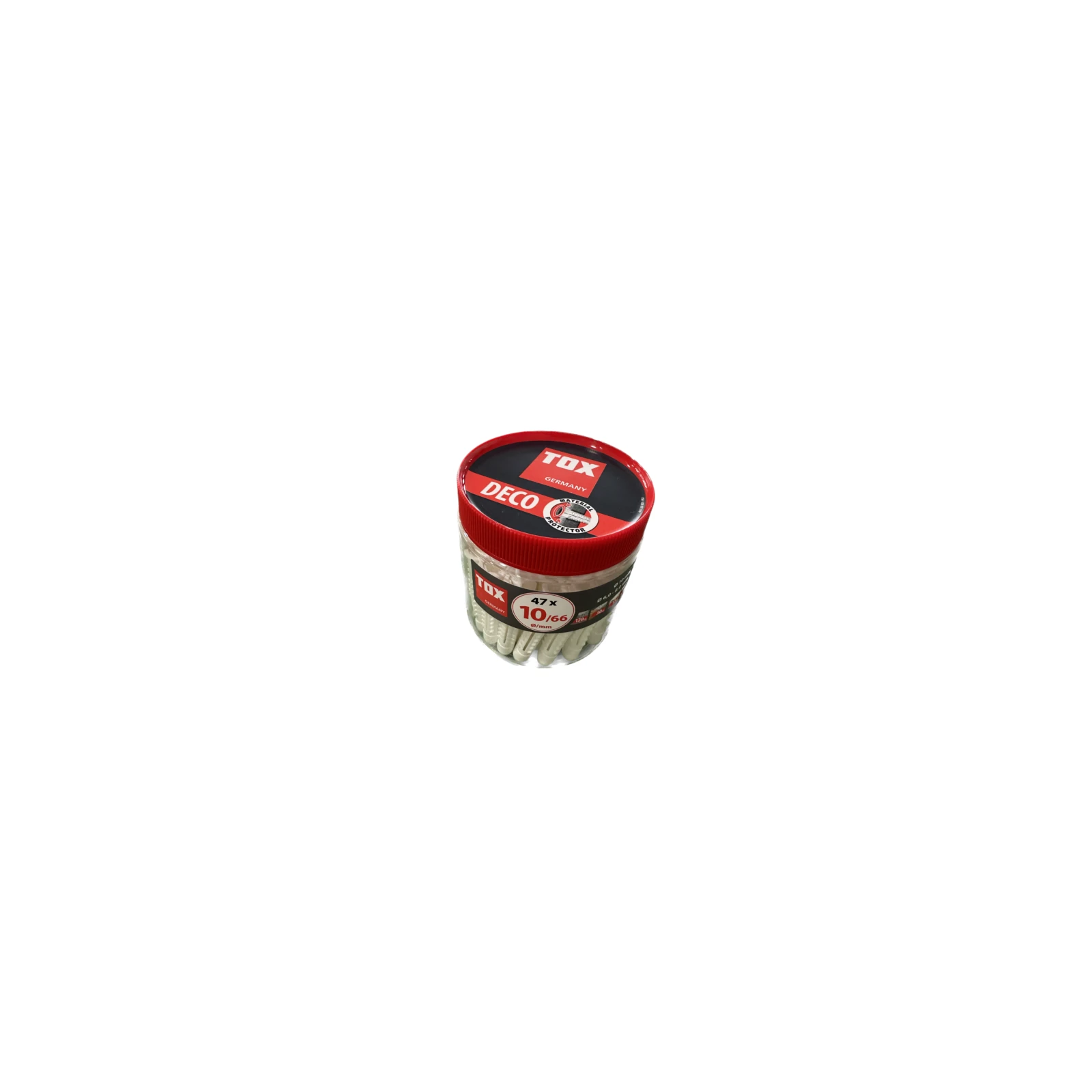 Dibluri plastic fără șurub DIB TOX DECO-10X66 mm, pachet 47 bucăți