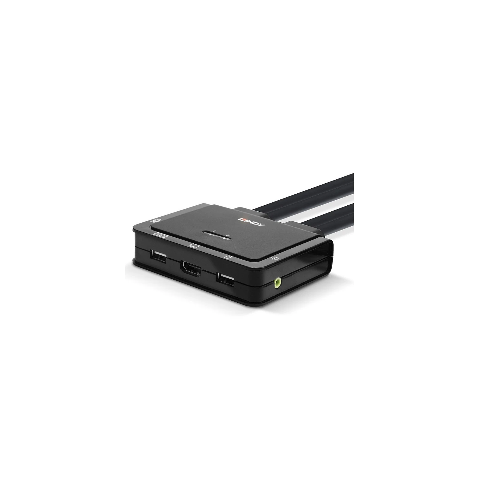 Switch KVM cu 2 porturi HDMI 4K60, USB tip C, USB 2.0 și cablu audio, Lindy 42347