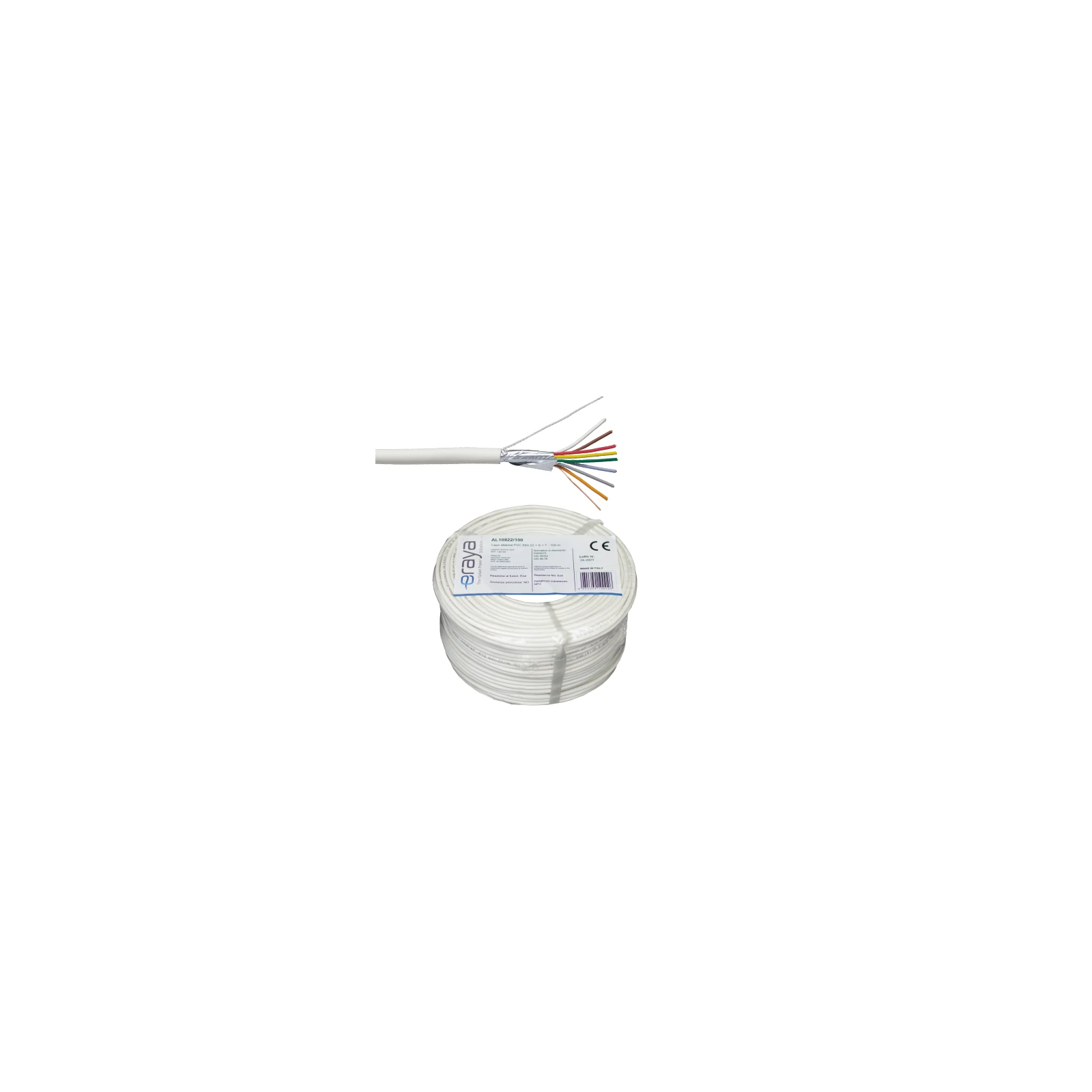 Cablu de alarma 8 fire ecranate, cupru integral, 100m - eRaya AL10822-100