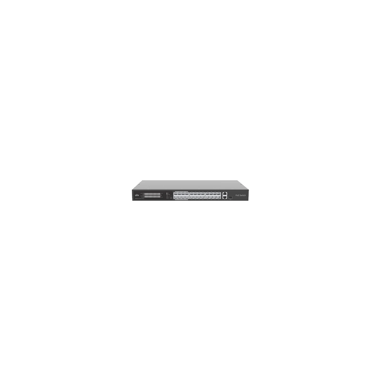 Switch 24 porturi PoE, uplink 2 porturi combo, 1 port RJ45 Gigabit + 1 port SFP - UNV NSW2020-24T1GT1GC-POE-IN