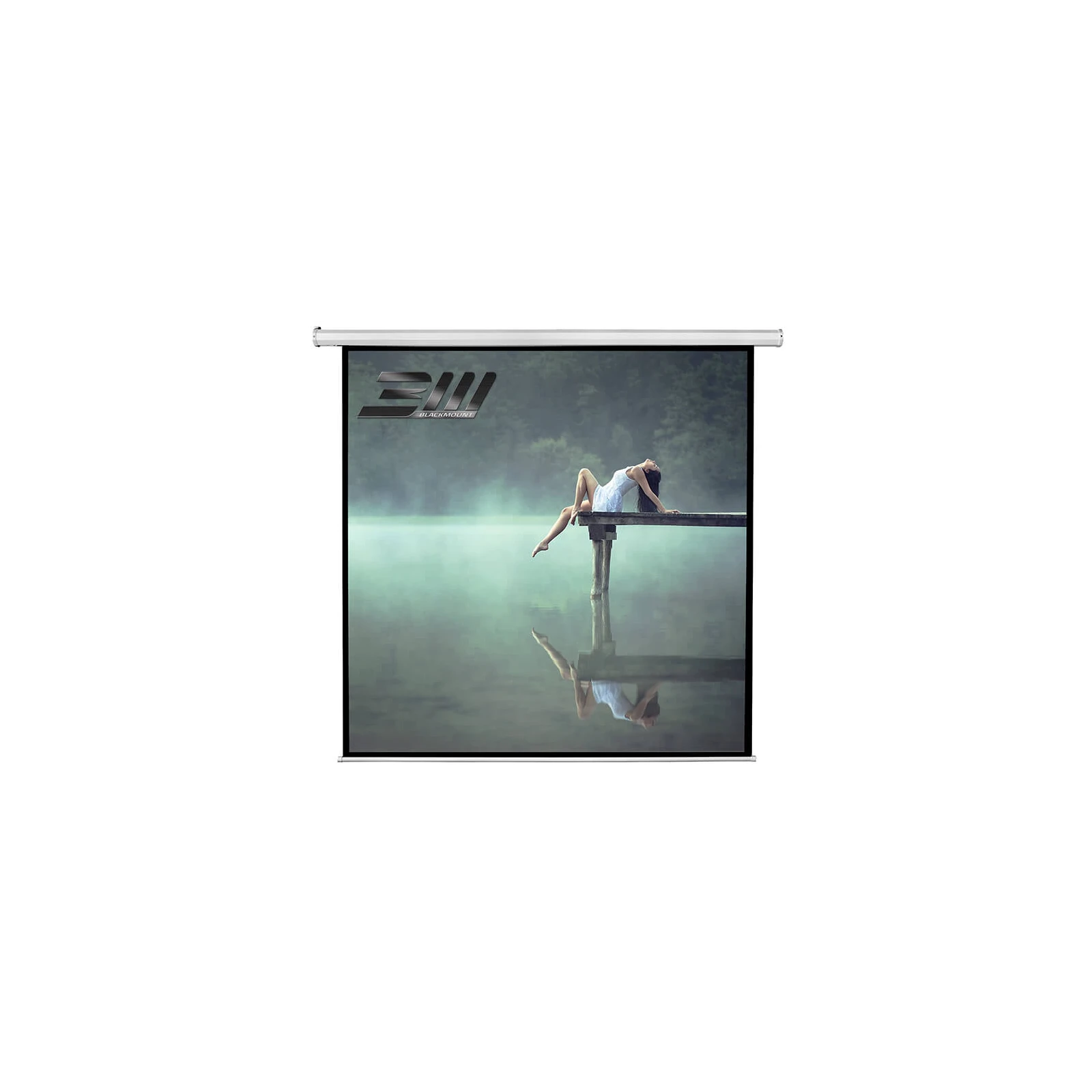 Ecran proiectie electric, perete/tavan, 200 x 200 cm, BlackMount, Format 1:1