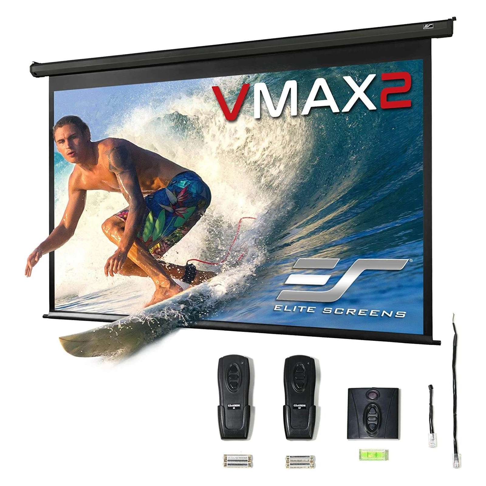 Ecran proiectie electric, perete/tavan, 222 x 125cm, EliteScreens VMAX100UWH2-E24, format 16:9, trigger 12V, drop 60cm