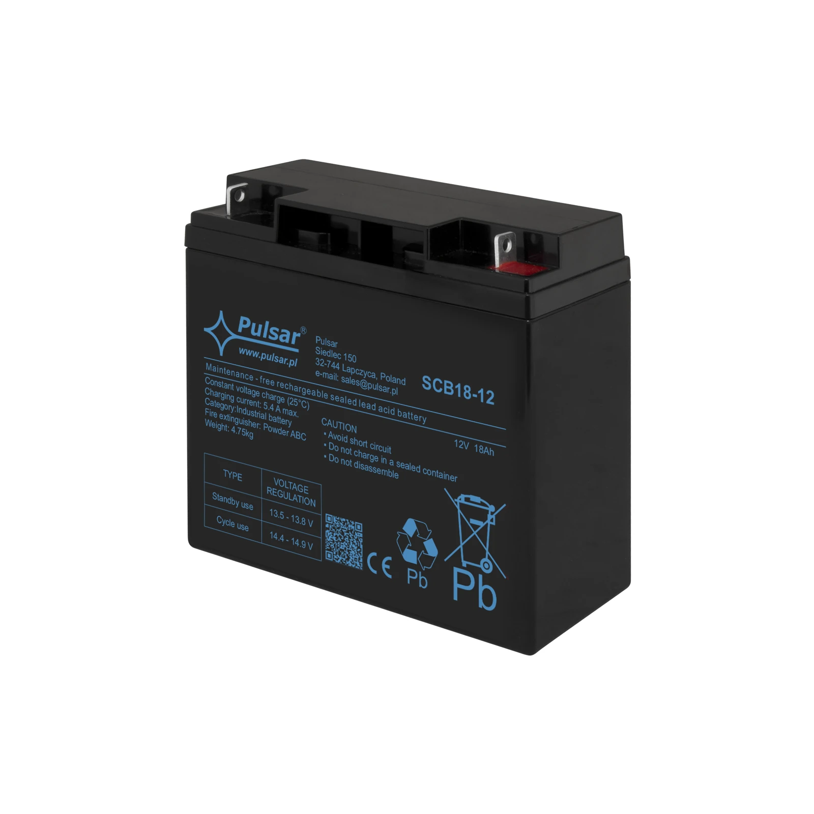 Acumulator 18Ah/12V Pulsar SCB18-12