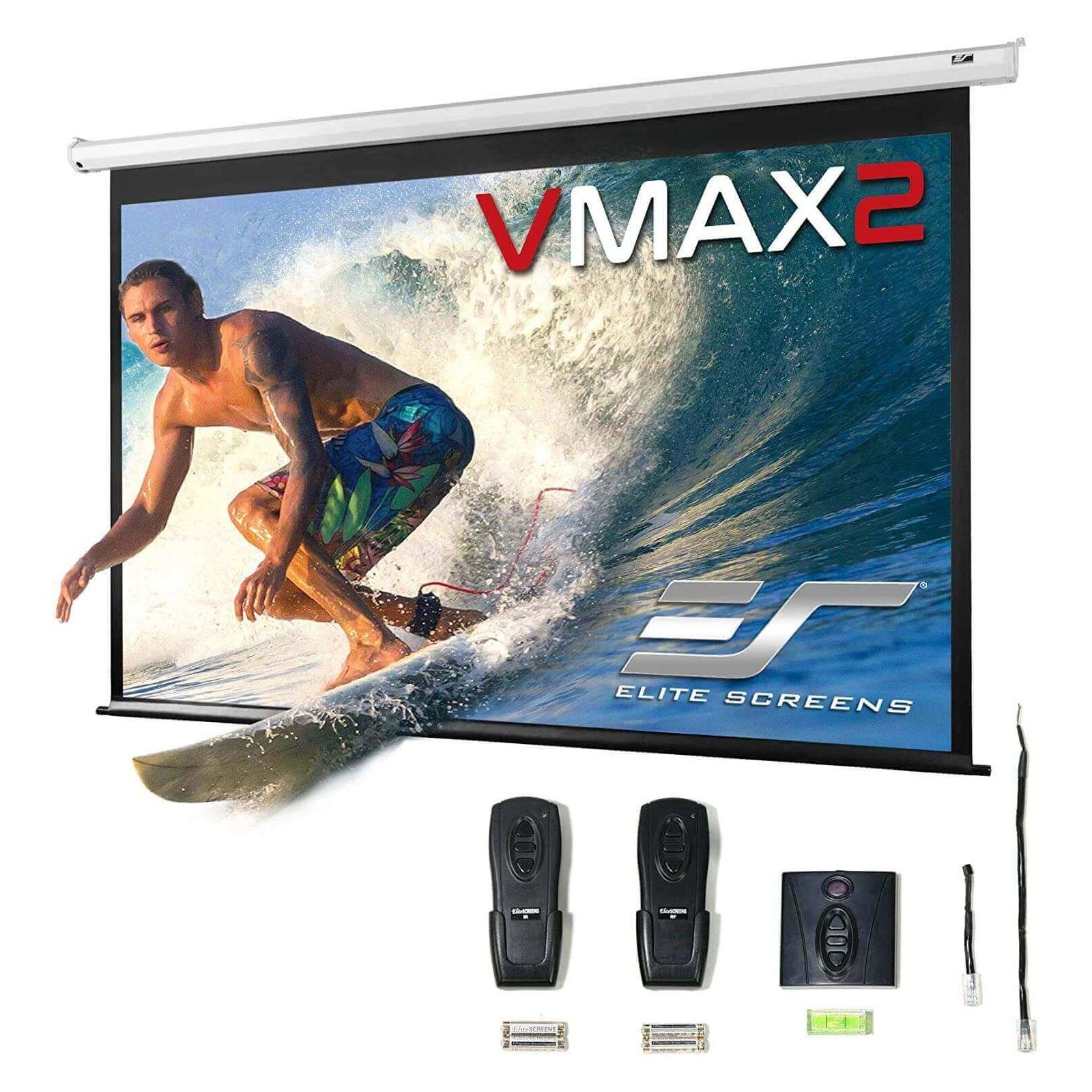 Ecran proiectie electric, perete/tavan, 235 x 132 cm, EliteScreens VMAX106XWH2-E24, format 16:9, trigger 12V, drop 60cm