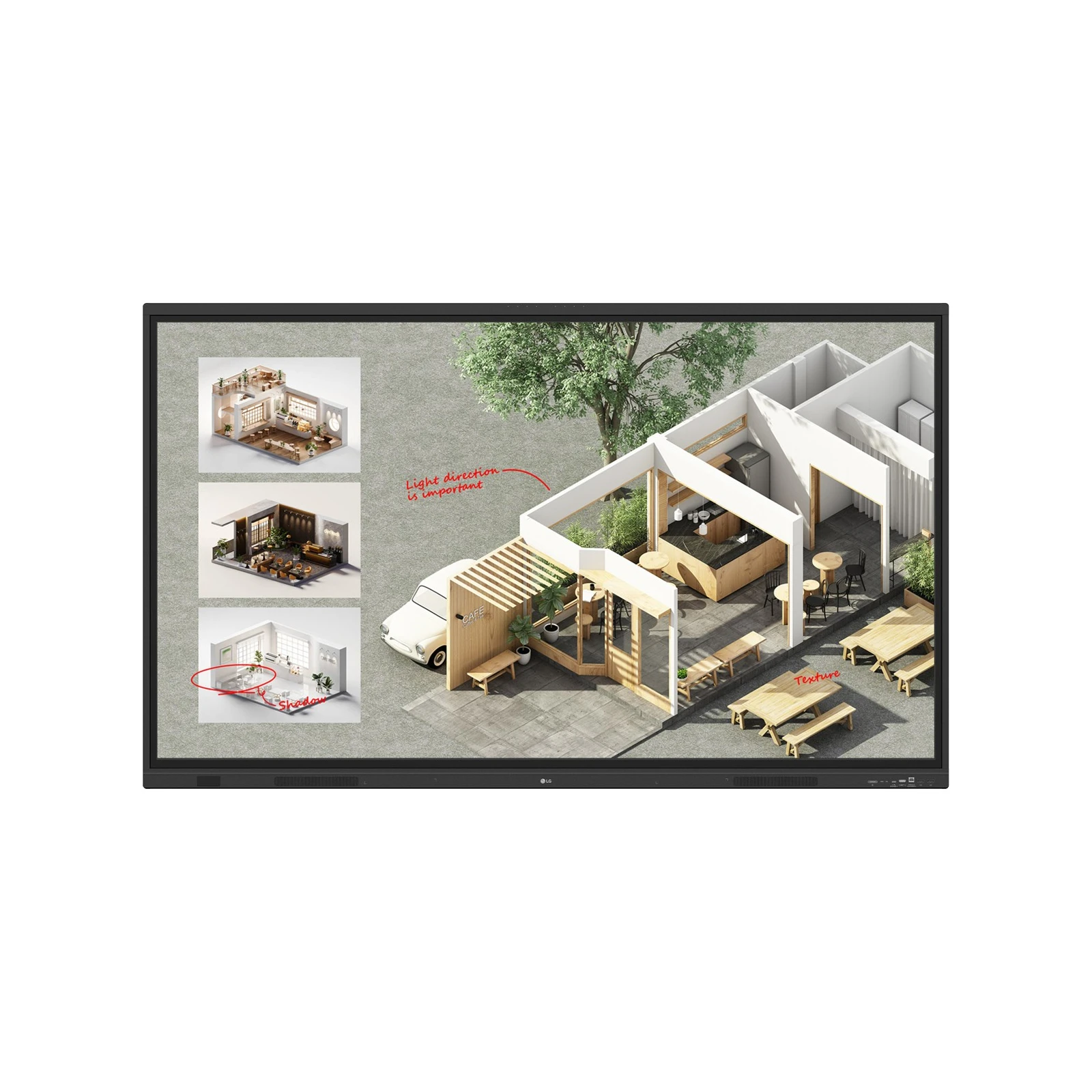 Display interactiv 75" LG CreateBoard 75TR3DQ-B, 3840×2160 (UHD), 400 nit, contrast 5.500:1, Andorid 14 (EDLA)
