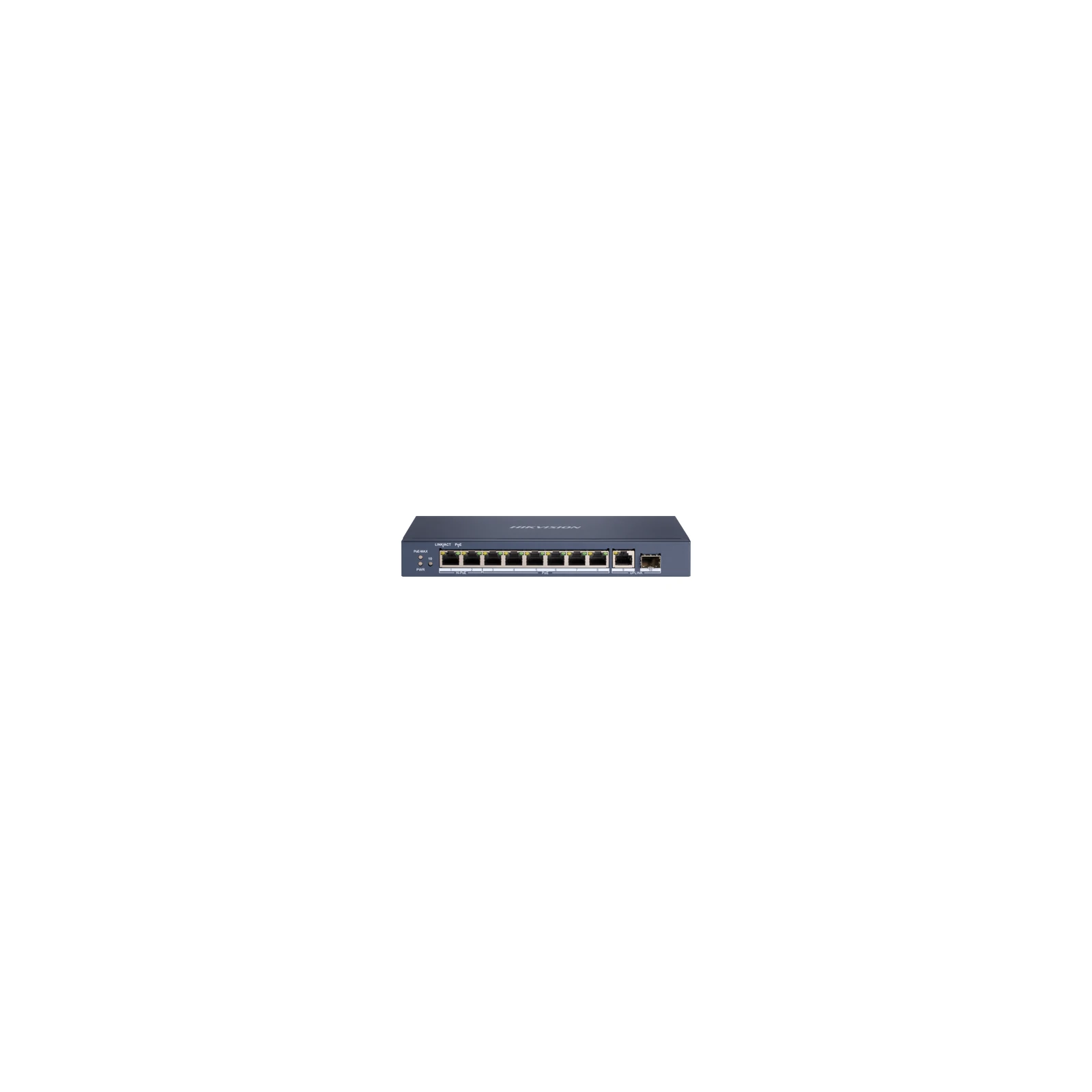 Switch 8 porturi Hi-PoE, 1 x RJ45 Gigabit Uplink, 1 x SFP Gigabit - HIKVISION DS-3E0510HP-E