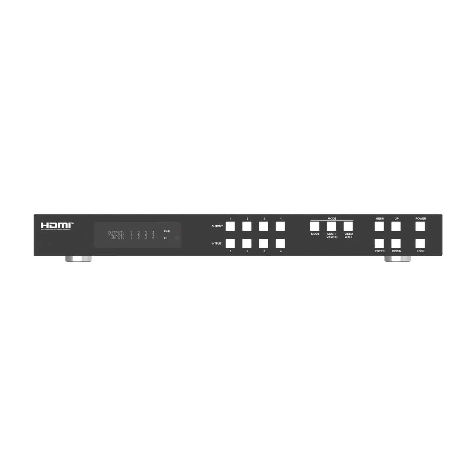 Matrix Switcher Seamless HDMI 2.0 4x4 cu functie Video-Wall si Multi-Viewer, Audio Extract, RS232 si TCP/IP, telecomanda
