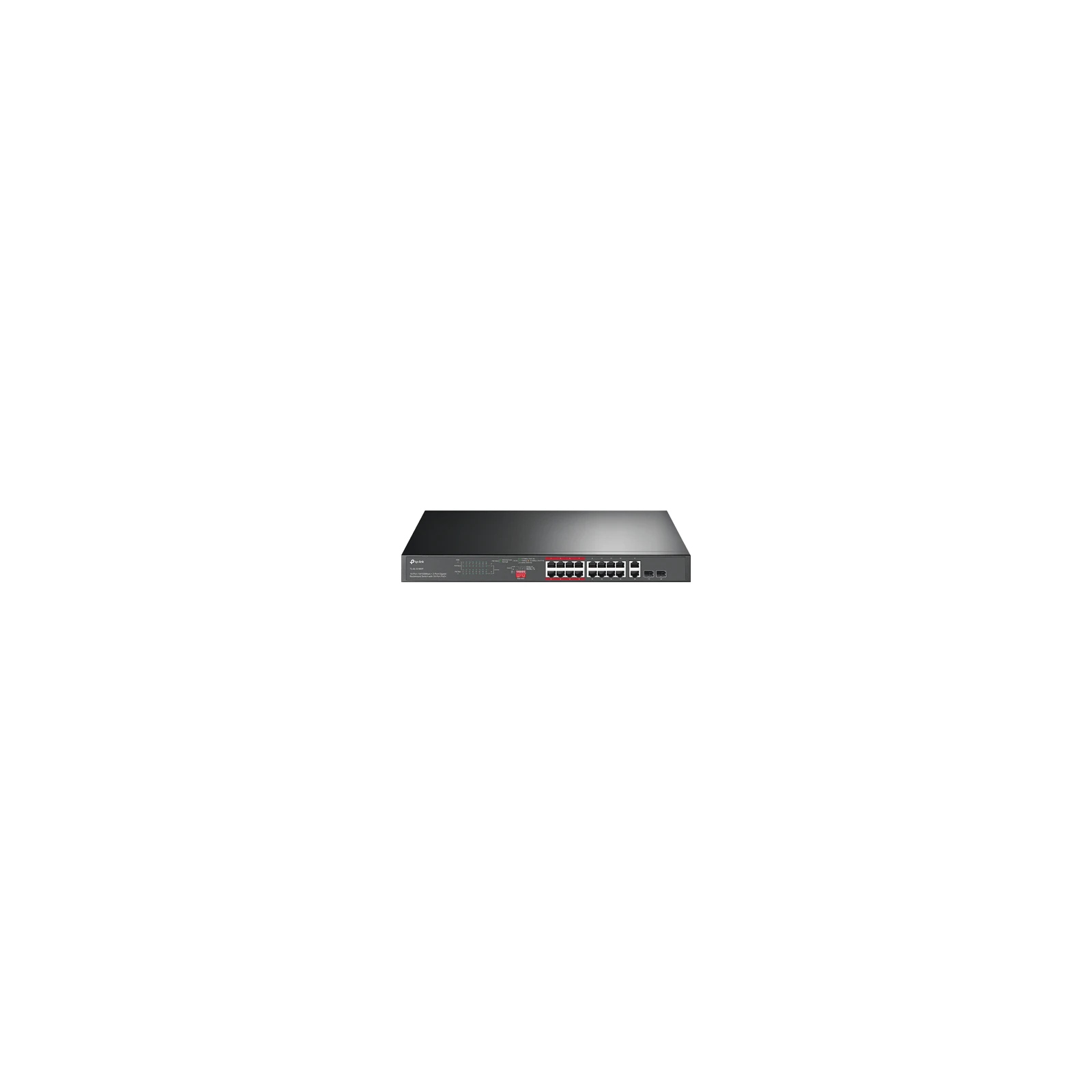 Switch 16 x RJ45 10/100 Mbps PoE, 2 x RJ45 1G, 2 x combo SFP 1G, Buget PoE 250W, Unmanaged - TP-Link TL-SL1218MP