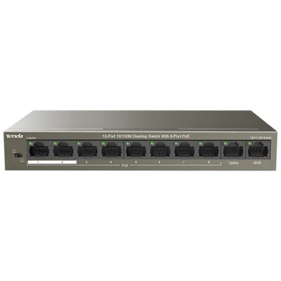 Switch 8 porturi 10/100Mbps PoE, 2 porturi Uplink 10/100Mbps - Tenda TND-TEF1110P-8-63W