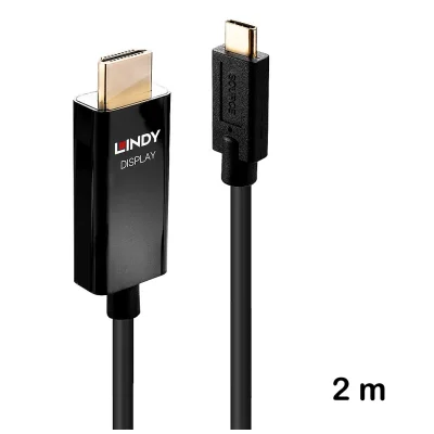 Cablu adaptor USB tip C la HDMI® 4K60 de 2 m, HDR, Lindy 43292