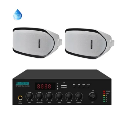 Pachet sonorizare de Terasa pe 100V cu DSPPA MP60UB si 2 boxe DSP2601, USB, Bluetooth -TG26