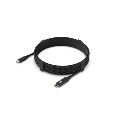 "Braided power and data cable with a dou