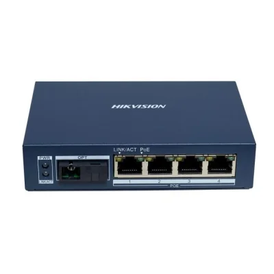 MEDIA CONVERTOR, 5 PORTURI GIGABIT (4POE, 1FO)