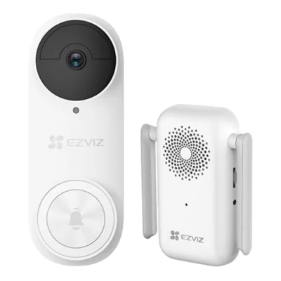 Kit sonerie video EZVIZ, conexiune Wi-Fi, rezolutie 3k,  acumulator 5200mAh, PIR detectie miscare, unghi vizualizare ultra-larg, slot SDcard CS-DB2-Pro-3K