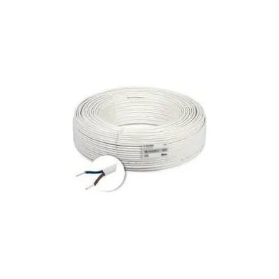CABLU ELECTRIC  MYYUP 2X0,75mm,CUPRU LITAT, ALB (100ml/rola) MYUP 2X0.75
