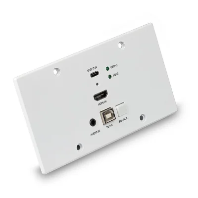 Extender KVM cu placă de perete UE Cat.6 HDMI 4K60 și Type C HDBaseT, 150 m, transmițător, Lindy 38388