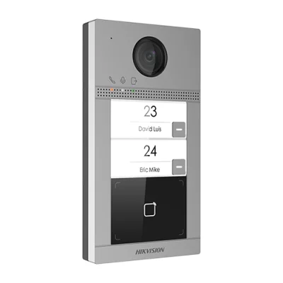 Panou exterior videointerfon TCP/IP pentru 2 familii, Wi-Fi 2.4GHz, control acces integrat - HIKVISION DS-KV8213-WME1