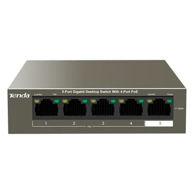 Switch 4 porturi Gigabit PoE, 1 port Uplink Gigabit - Tenda TND-TEG1105P-4-63W